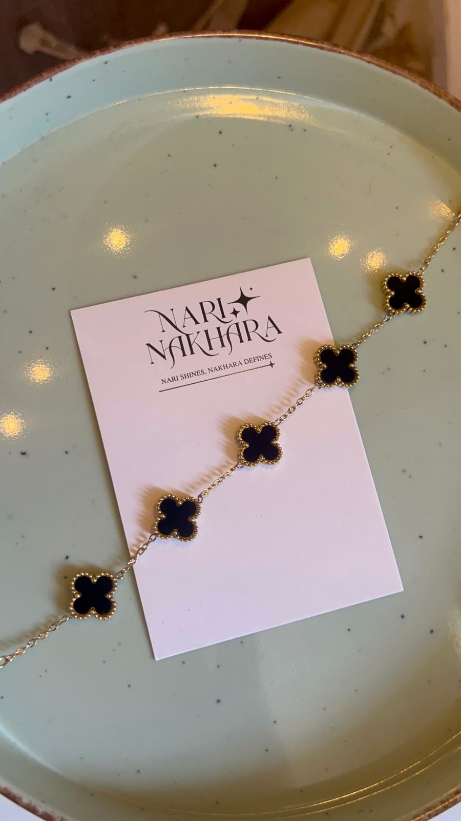 Midnight Clover Bracelet